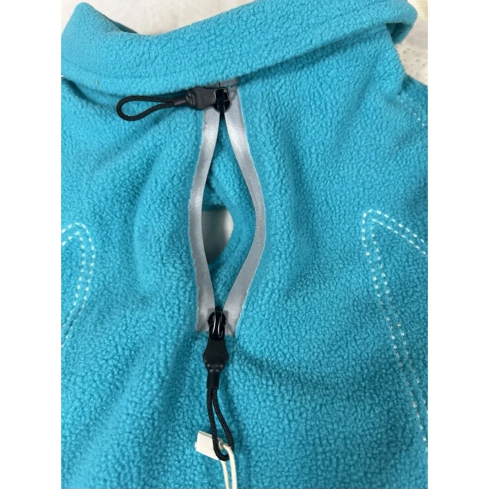VIVAGLORY Dog Fleece Coat Warm Jacket Size Medium- Easy On/Off Comfort Blue